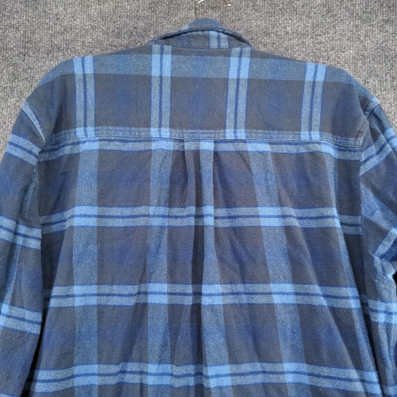 Anchorage Men's Button-Up Shirt Blue XL Long Sleeve Plaid Flap Pockets Flannel - Picture 6 of 11